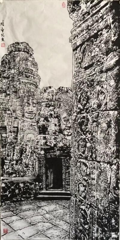 马培童日记-“身在其中，人书俱老。”马培童焦墨画感悟笔记（128）
  我的焦墨画佛造像作【图2】