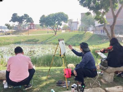 叶仲桥生活-11月24日下午云浮市美协组织会员到新兴县水台镇下棠村写生、并设立云浮市美术写生【图4】