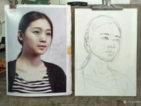 艺术家覃莽日记:我的素描人物头像画法步骤,以两幅今日教学示范作品为例；
 【图0】