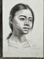 艺术家覃莽日记:我的素描人物头像画法步骤,以两幅今日教学示范作品为例；
 【图3】