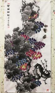艺术品图片：艺术家韩宗华国画作品名称《葡萄～硕果累累》价格4000.00 元