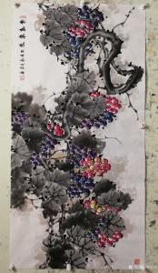 艺术品图片：艺术家韩宗华国画作品名称《葡萄～紫气东来》价格4000.00 元