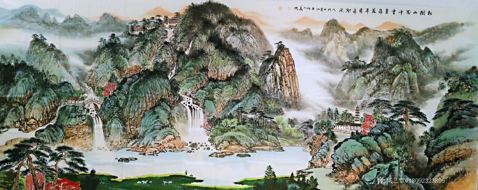 陕西大秦书画院国画作品《陶尚华老师丈二作品》