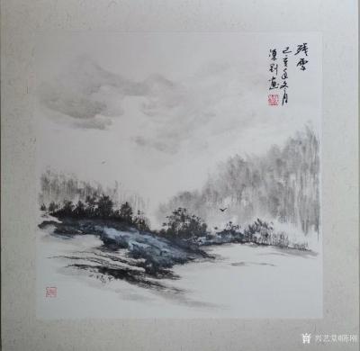 陈刚日记-乙亥年冬月国画山水小品四幅《残雪》《幽居图》《春山欲入户》《雪夜》；附人生感悟；【图1】