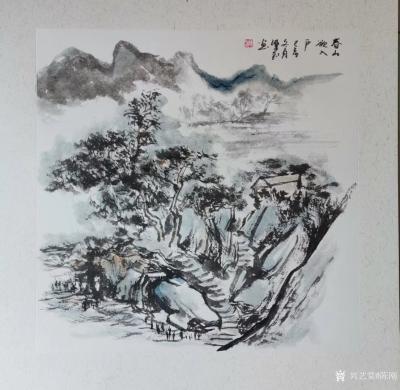 陈刚日记-乙亥年冬月国画山水小品四幅《残雪》《幽居图》《春山欲入户》《雪夜》；附人生感悟；【图3】