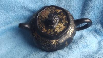 荆古轩收藏-旧藏民国名家吴汉文描金人物紫砂壶、【图4】