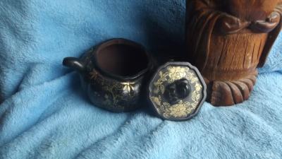 荆古轩收藏-旧藏民国名家吴汉文描金人物紫砂壶、【图6】