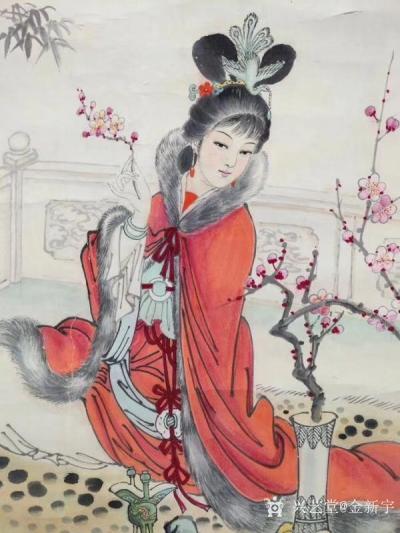 金新宇收藏-花重金买了一个美人，福建名家陈友梅老师国画人物画作品。【图4】