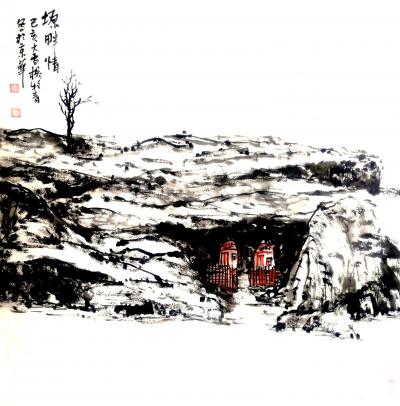 杨牧青日记-杨牧青国画《塬畔情》六幅原创作品
规格：68cm x 68cm
款识：塬畔情【图5】