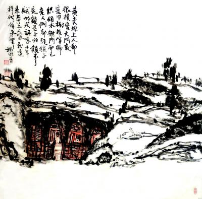 杨牧青日记-杨牧青国画《塬畔情》六幅原创作品
规格：68cm x 68cm
款识：塬畔情【图6】