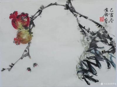 李伟强日记-入冬的国画花鸟画小品《香风留美人》《玉刻冰壶》《绰约新妆》《高节》《安石榴 》《【图5】