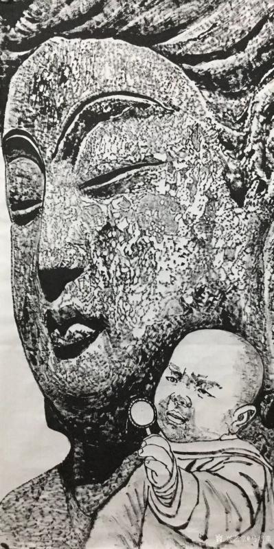 马培童日记-“以笔代刀，渴墨刻佛--枯笔渴墨技巧层面和精神、神韵问题。”马培童焦墨画感悟笔记【图1】