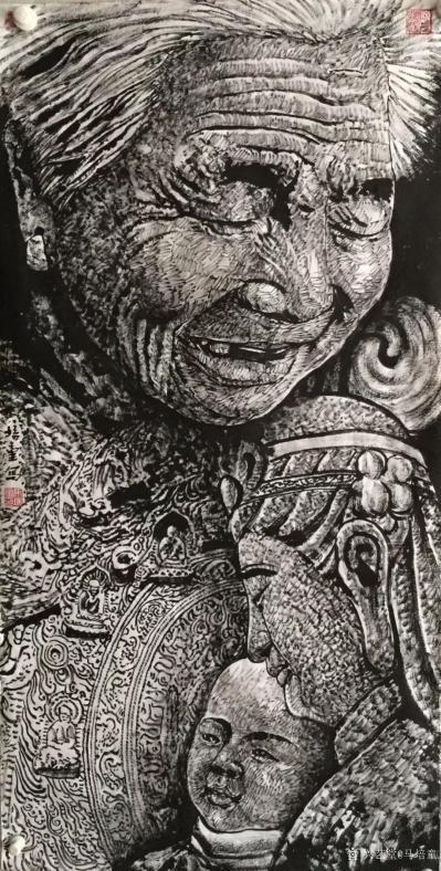 马培童日记-“以笔代刀，渴墨刻佛--枯笔渴墨技巧层面和精神、神韵问题。”马培童焦墨画感悟笔记【图2】