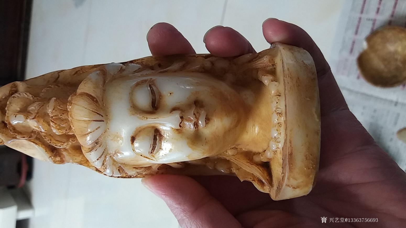 13363756693雕刻作品《汉白玉观音像》