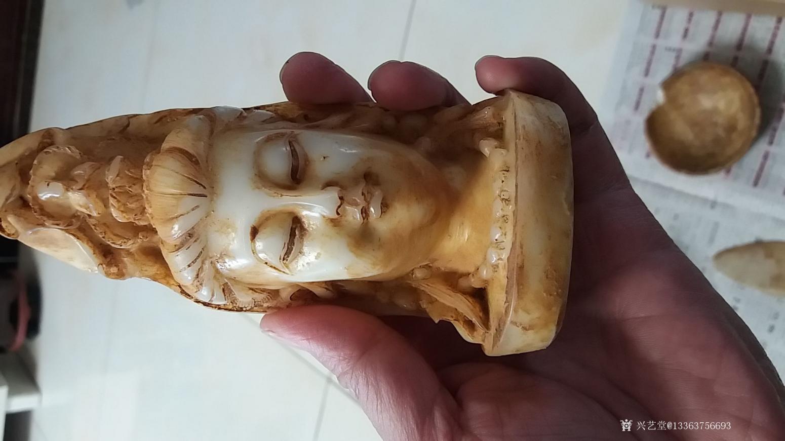 13363756693雕刻作品《汉白玉观音像》【图2】