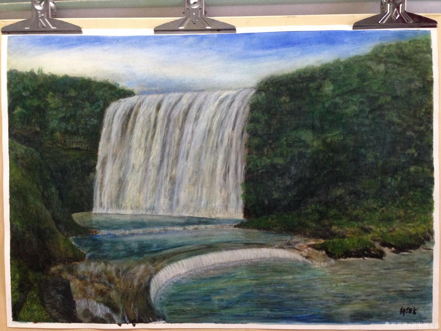 画家邹宝远油画作品《美丽大瀑布》【图0】