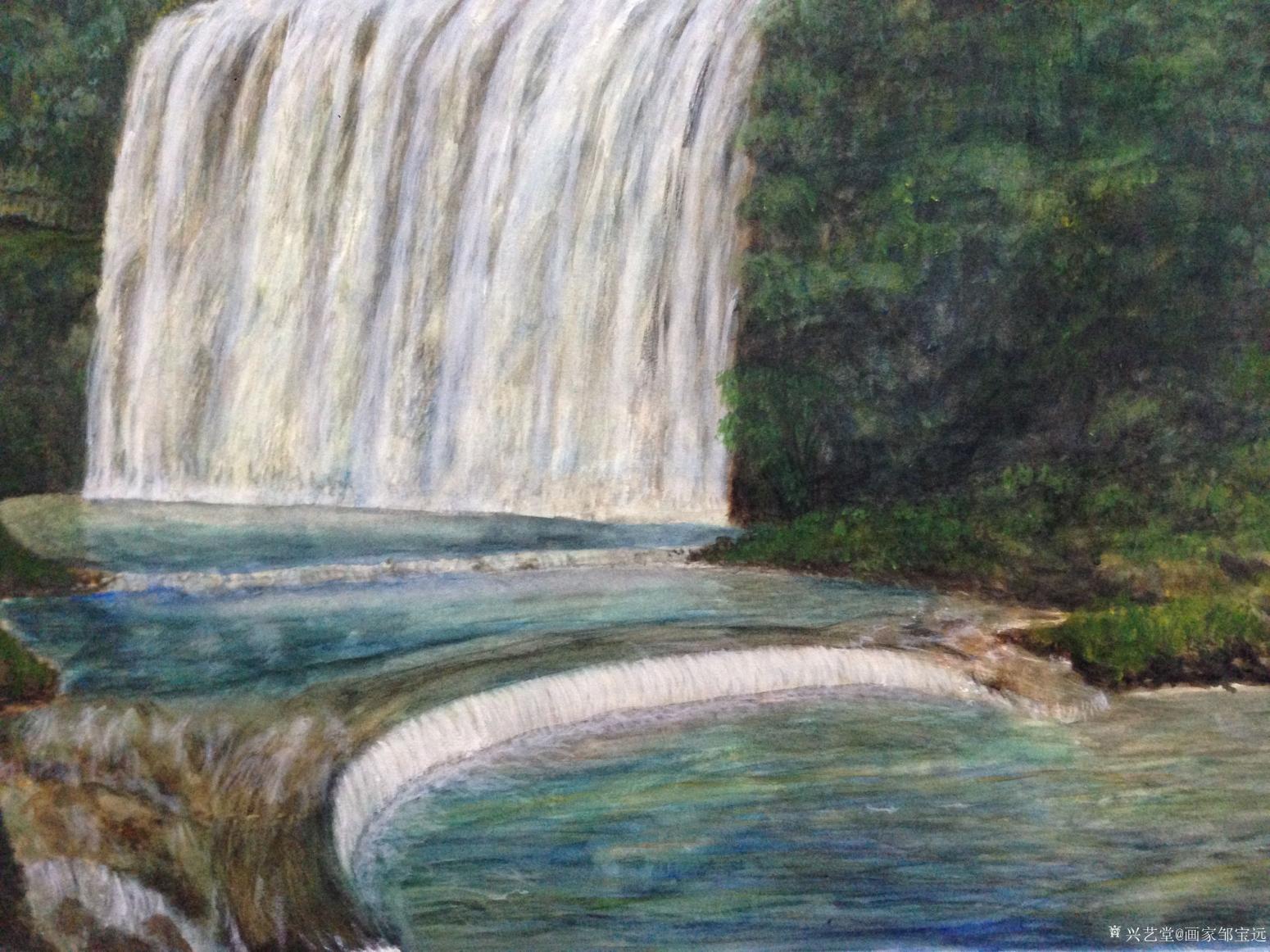 画家邹宝远油画作品《美丽大瀑布》【图3】