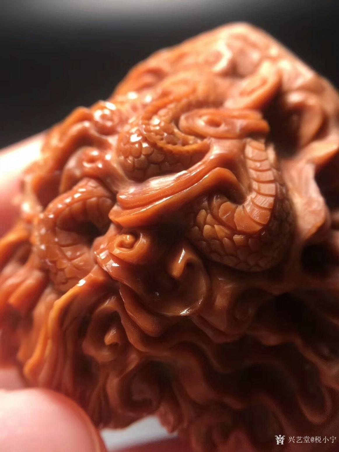 税小宁雕刻作品《核雕-双龙戏珠》【图4】