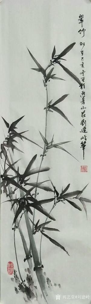 刘建岭日记-刚刚完成的国画花鸟画《梅兰竹菊》四条屏，请欣赏。
  《红梅》《幽兰》《翠竹》【图4】