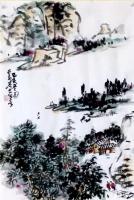 艺术家龚光万日记:国画山水画《 蜀乡冬韵 》《蜀江清晓》，冬景雪景瑞雪兆丰年，【图1】