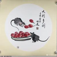 艺术家王君永日记:鼠年来临，特画老鼠系列小品画以应年景。
  老鼠《数钱图》【图5】