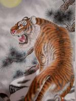 艺术家马新荣日记:国画工笔动物画上山虎中堂画，尺寸四尺竖幅68X138CM，已【图2】