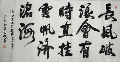 陈文斌日记-书法录李白诗句《长风破浪会有时，直挂云帆济沧海》【图1】