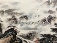 艺术家罗树辉日记:应订，重画国画山水画作品《云山起舞树生辉》，作品尺寸186C【图5】