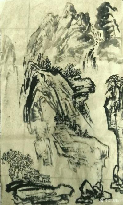 荆古轩日记-荆门尹峰水墨国画：纵横水墨山水间，随心写意悟其真。荆古轩练笔心得。【图1】