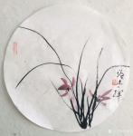 冯增木日志-国画兰花兰草《百花赏不尽,独钟一草香》斗方小品一组,乙亥年冬【图4】