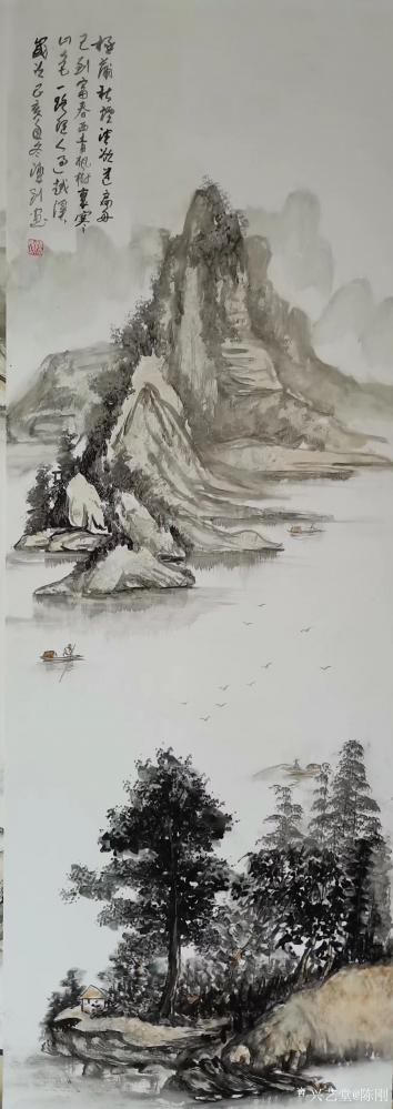 陈刚日记-赶在年三十前，完成了2019年最后四条屏，2020开端之年，好作品已经预订了。【图3】