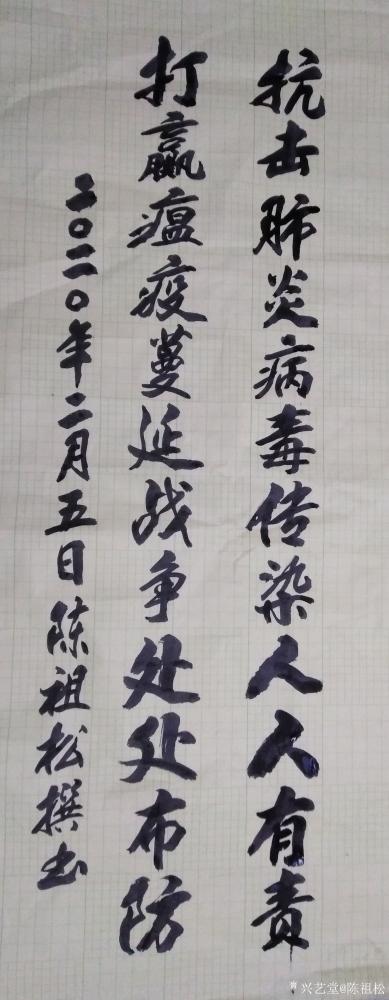 陈祖松日记-抗击肺炎病毒传染人人有责，
打赢瘟疫蔓延战争处处布防。【图1】