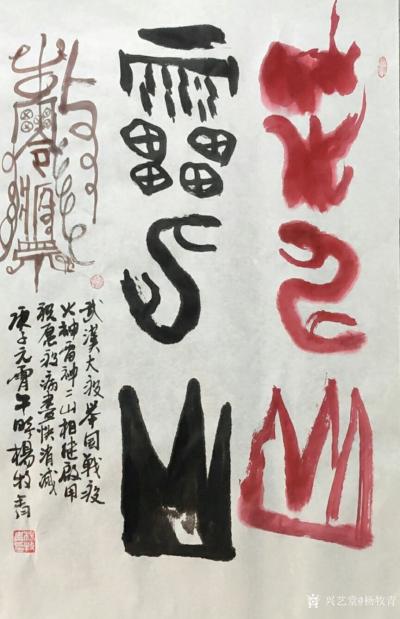 杨牧青日记-款识：武汉大疫，举国战疫，火神雷神二山相继启用，祝愿疫病尽快消灭！庚子元宵午时杨【图1】