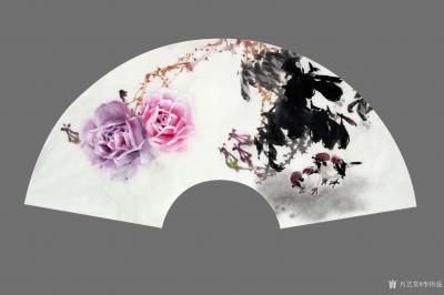 李伟强日记-敬献英雄，绘制玫瑰扇面九帧，聊表对神州大地，为拯救众生灵，大爱无痕的最可爱的人—【图1】