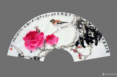 李伟强日记-敬献英雄，绘制玫瑰扇面九帧，聊表对神州大地，为拯救众生灵，大爱无痕的最可爱的人—【图4】