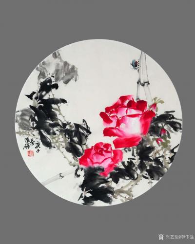 李伟强日记-敬献英雄，绘制玫瑰扇面九帧，聊表对神州大地，为拯救众生灵，大爱无痕的最可爱的人—【图7】