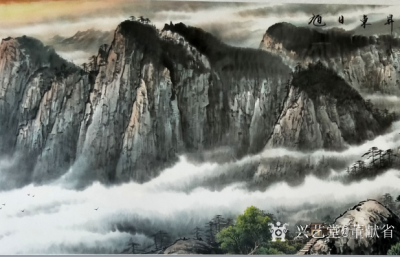 董献省日记-风水画旭日东升：此画寓意深邃，玄机处处，日为旭日，冉冉东升;绵厚靠山;草木连片，【图4】