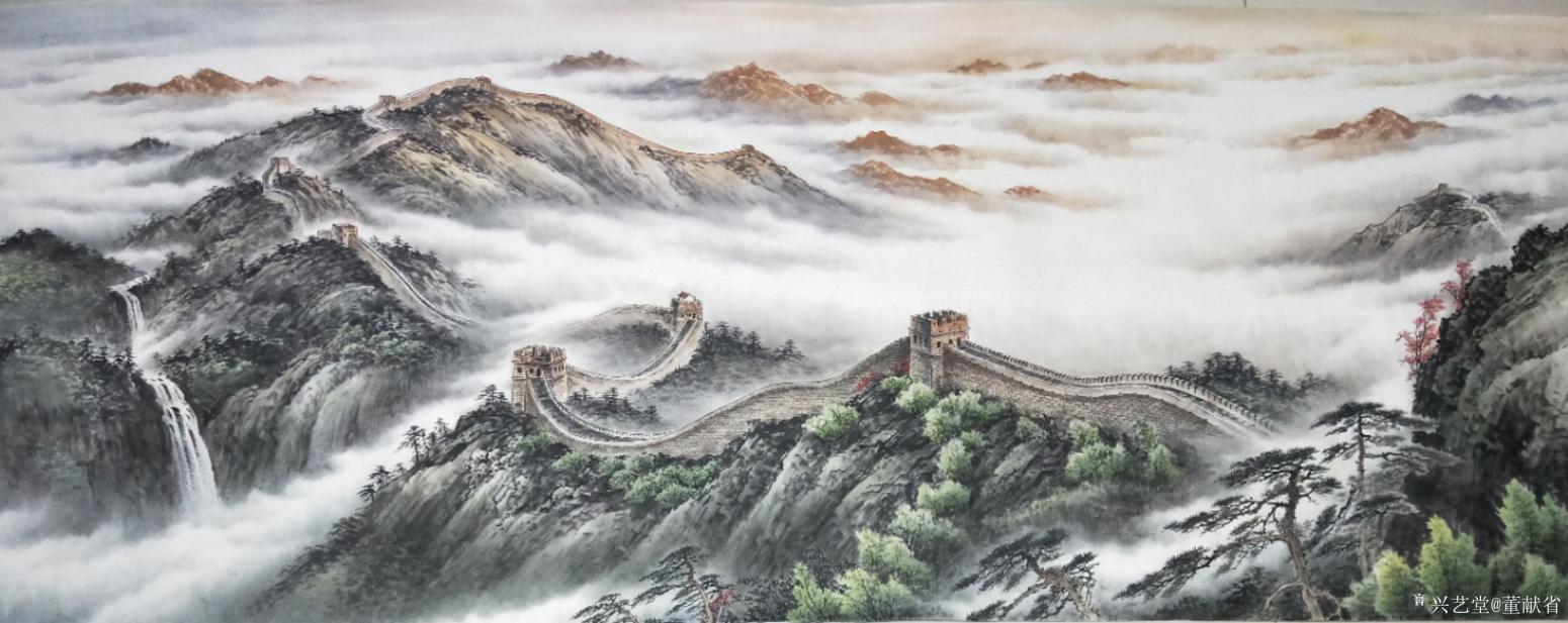 董献省国画作品《众志成城》