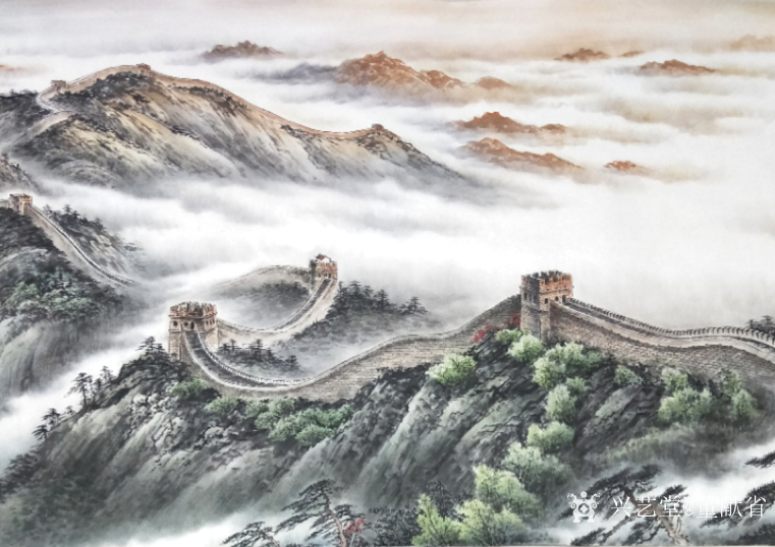 董献省国画作品《众志成城》【图3】