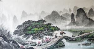 艺术品图片：艺术家董献省国画作品名称《乡间小路》价格2000.00 元