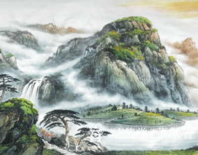 董献省日记-木秀群山春意浓，桃花点点衬青葱。
亭前听瀑观鸿远，壮美神州映彩虹。【图3】