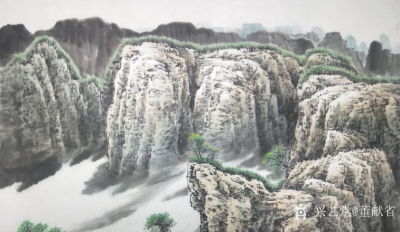 董献省日记-国画山水画《春之歌》一幅。暖日映山调正气，东风入树舞残寒。春天是生活在冬天里的人【图3】