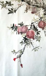 艺术品图片：艺术家董献省国画作品名称《石榴》价格1000.00 元