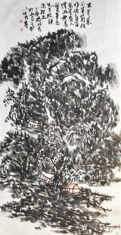 杨牧青日记-名称：国画
规格：136cmx68cm/8平尺/老宣纸 
款识：先生生来不贫【图1】