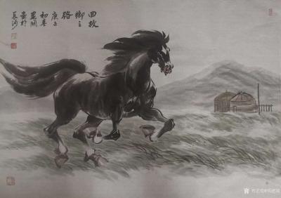 刘建国日记-在这段异常清净的日子里，画一些单马练习，提升一下造型能力和笔墨关系。
庚子年初【图7】