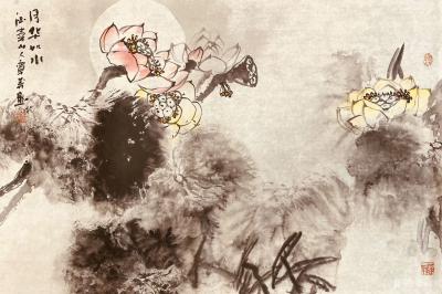 覃莽日记-中国画梅花系列作品欣赏：
国画梅花《傲立寒冬》，作品尺寸46X68厘米；
国【图2】