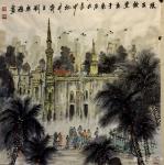 刘应雄日志-刘应雄埃及、土耳其釆风写生作品欣赏：
国画山水风景画《吉萨【图5】