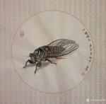 马新荣日志-国画工笔动物画作品宠物狗《旺财图》
国画工笔动物画作品蝉《【图2】