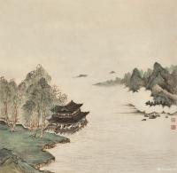 艺术家陈美君收藏:渔舟逐水爱山春，两岸桃花夹古津。
坐看红树不知远，行尽青溪【图0】