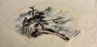 艺术家罗树辉日记:国画松树扇面作品《金龙探爪》《黄山人字瀑》《迎客松》;
继【图5】